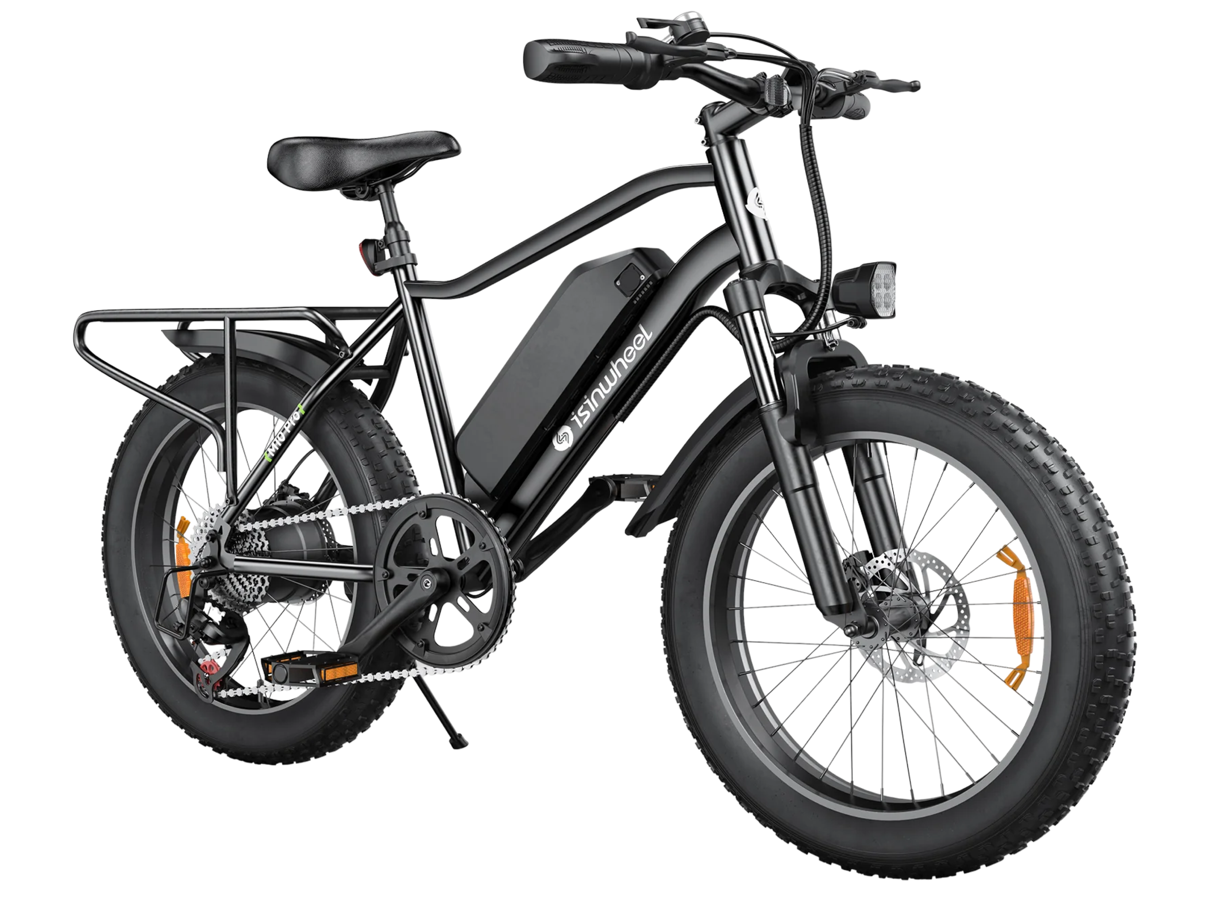 isinwheel M10Pro Fat Tire Electric Bike for Adults, Urban & Off-Road, Black
