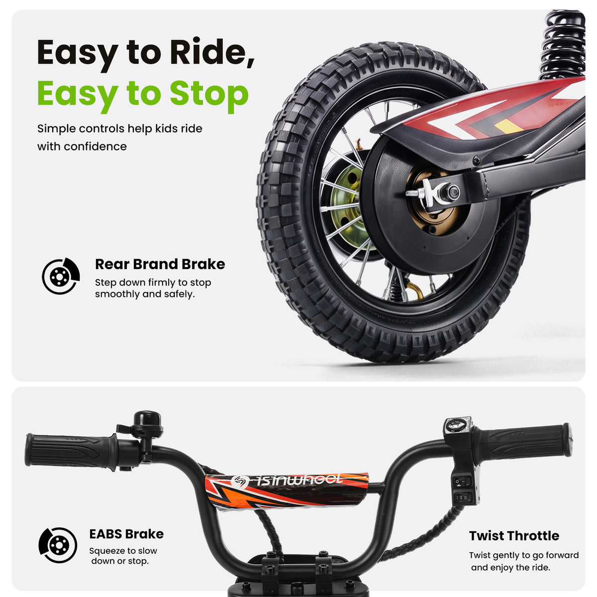 isinwheel M12 Electric Dirt Bike for Kids