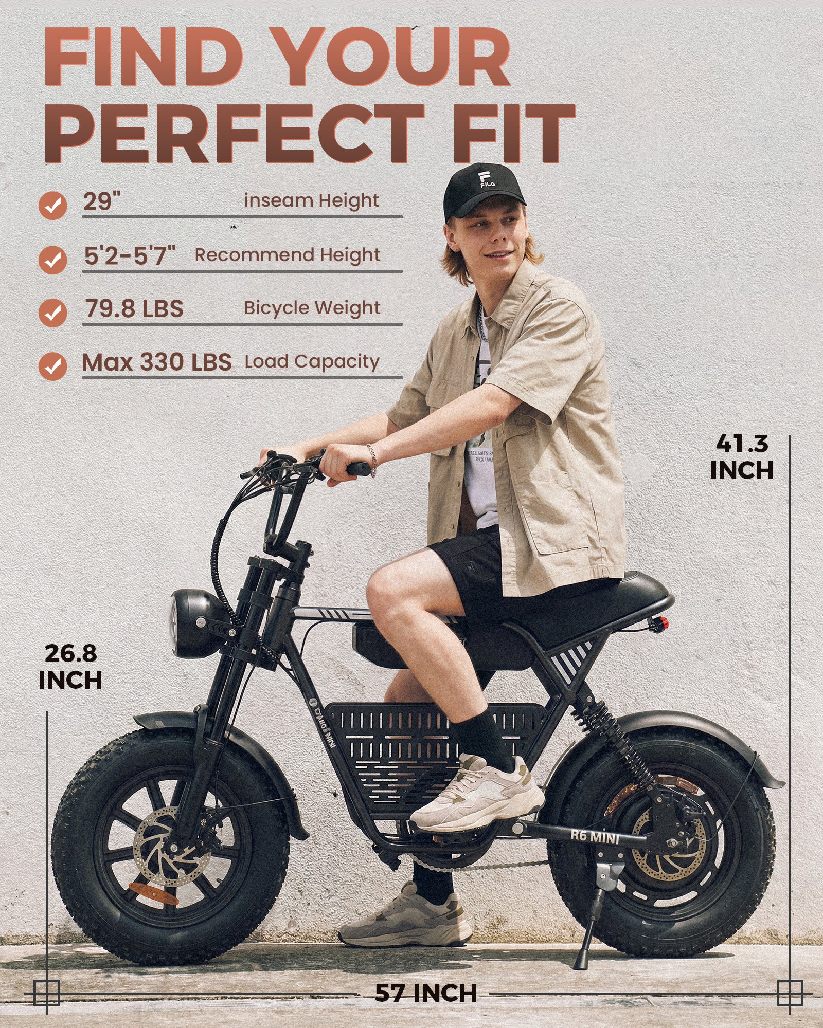 R6 Mini Vintage Moped Ebike