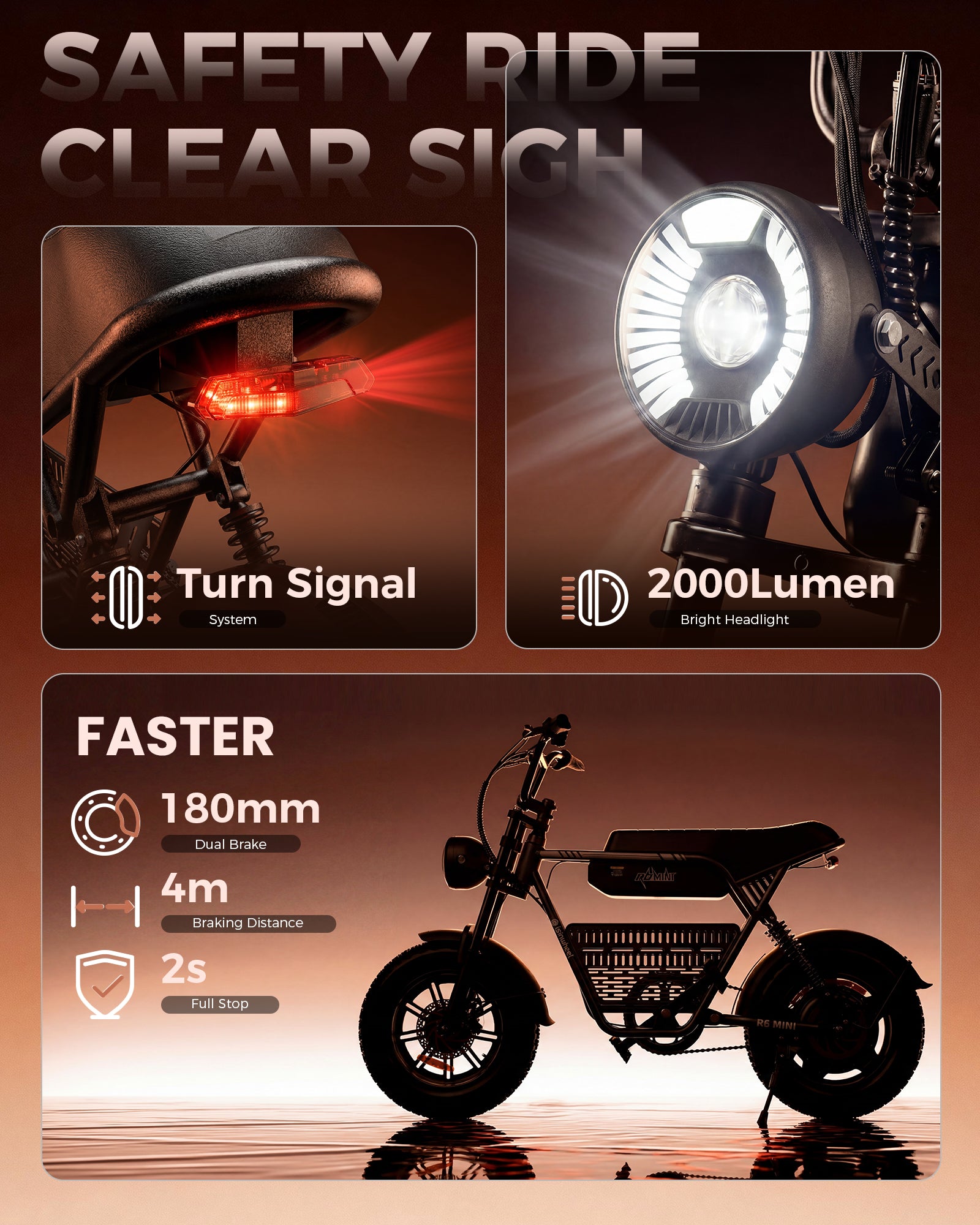 R6 Mini Vintage Moped Ebike