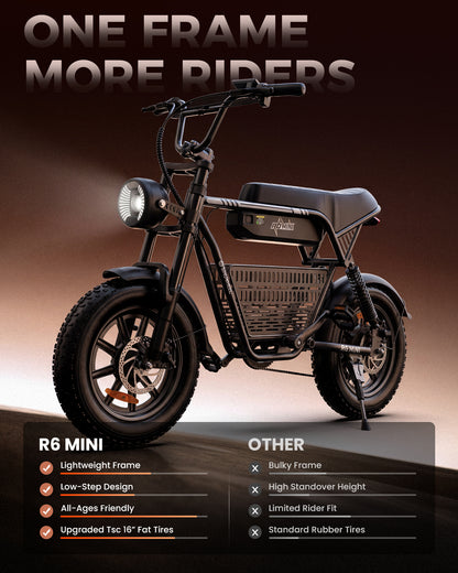 R6 Mini Vintage Moped Ebike